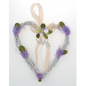 Wicker heart with lavender for hanging 21 cm