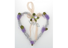 Wicker heart with lavender for hanging 21 cm