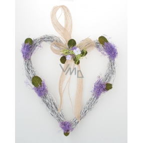 Wicker heart with lavender for hanging 21 cm