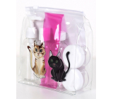 Albi Original Travel Bottle Set 3 x 80 ml + 2 cups + Cat Case - 15 cm x 15 cm x 4.5 cm