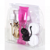 Albi Original Travel Set of Bottles 3 x 80 ml + 2 Containers + Cat Case - 15 cm x 15 cm x 4.5 cm