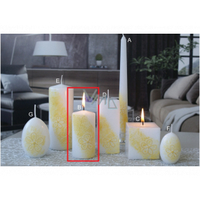 Lima Flower candle yellow cylinder 50 x 100 mm 1 piece