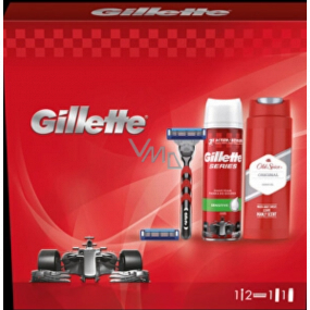 Gillette Mach3 Turbo shaver + spare head 2 pieces + shaving foam 250 ml + Old Spice Original shower gel 250 ml, cosmetic set for men
