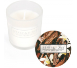 Heart & Home Sandalwood and vanilla Soy scented votive candle in glass burning time up to 15 hours 5,8 x 5 cm