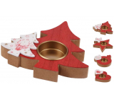 Emocio Wooden candle holder for tea candle 12 cm, mix of shapes