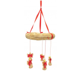 Straw curtain with cherubs with red bow 26 cm