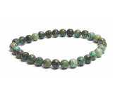 Jasper African imitation turquoise bracelet elastic natural stone, ball 6 mm / 16 - 17 cm