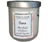 Heart & Home Fresh linen soy scented candle with the name Dana 110 g