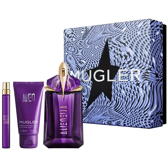 Thierry Mugler Alien eau de parfum 60 ml + eau de parfum 10 ml miniature + body lotion 50 ml, gift set for women