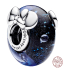 Charm Sterling silver 925 Disney Mickey Mouse and Minnie Mouse blue Murano glass bead on bracelet movie