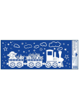 Window film Christmas Train with snow effect Snowman and presents 60 x 22,5 cm