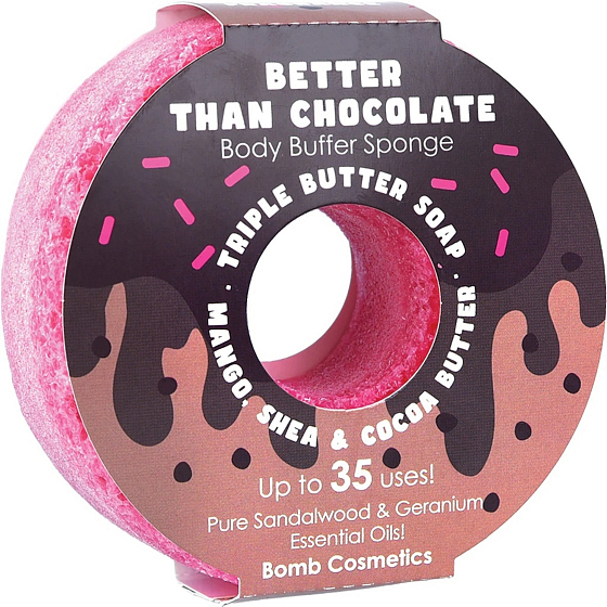 Bomb Cosmetics Better than chocolate Donut natural shower massage bath sponge with fragrance 165 g