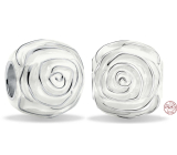 Charm Sterling Silver 925 White Rose in Bloom, Bead for Nature Bracelet