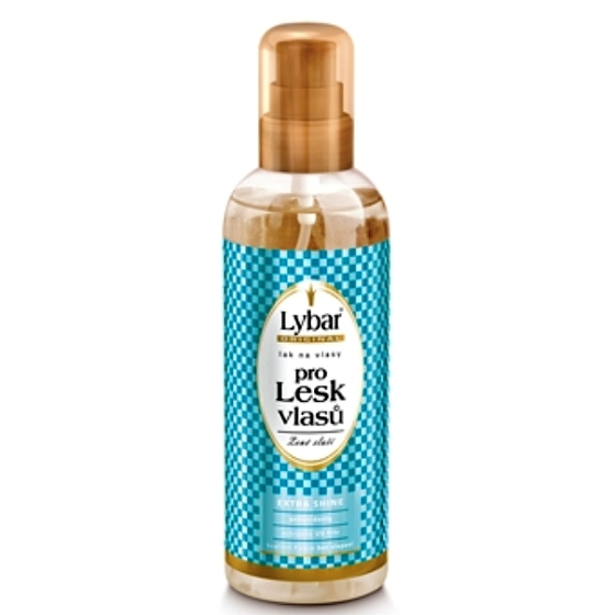 Lybar For shine, a strongly firming hairspray that can be filled with 200 ml