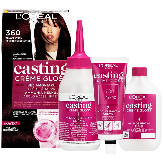 L'Oreal Paris Casting Creme Gloss Hair Color 360 Dark Cherry Glossy Blacks