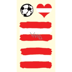 Sheet of Tattoo Stickers for Face and Body Austria Flag 1 Design