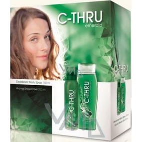 C-Thru Emerald shower gel 250 ml + deodorant spray 150 ml, gift set for women