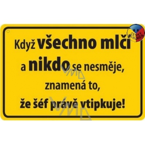 Nekupto Humorous Sign When everything is silent 15x10 cm 1 piece