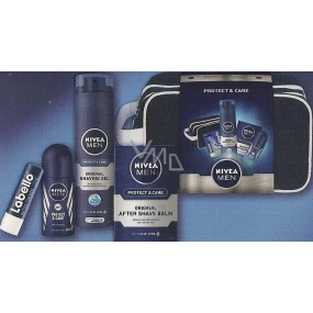 Nivea Men Protect after shave balm 100 ml + shaving gel 200 ml + antiperspirant roll-on 50 ml + lip balm 4.8 g, cosmetic set