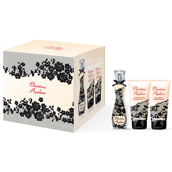 Christina Aguilera Signature perfumed water 30 ml + shower gel 50 ml + body lotion 50 ml, gift set