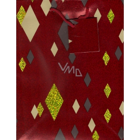 Nekupto Gift paper bag 23 x 18 x 10 cm Burgundy with diamonds 052 32 GM