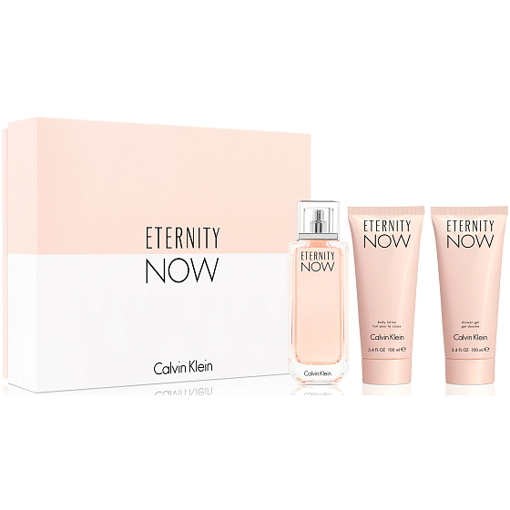Calvin Klein Eternity Now perfumed water 100 ml + body lotion 100 ml + shower gel 100 ml, gift set