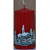Lima Landscape relief candle red cylinder 50 x 100 mm