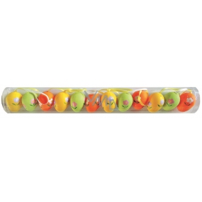 Eggs plastic colored flowers for hanging 4 cm 12 pieces in a tube
