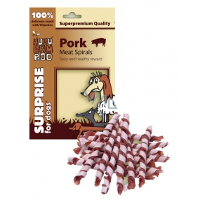 Huhubamboo Pork spirals natural meat delicacy for dogs 75 g