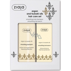 Ziaja Argan oil hair shampoo 300 ml + satin hair serum 50 ml, cosmetic set