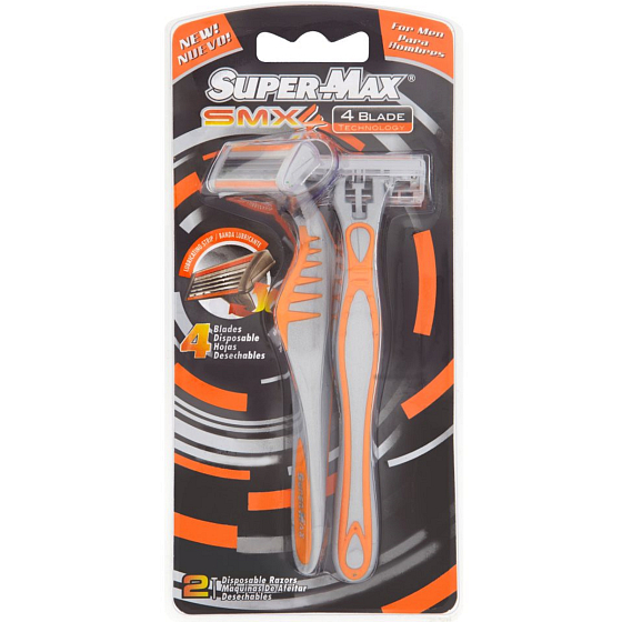 Super-Max Smx4 disposable 4-blade shaver for men 2 pieces