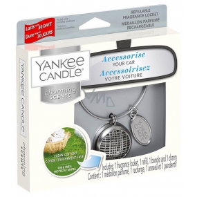 Yankee Candle Clean Cotton - Pure cotton basic scent for car metal silver tag Charming Scents set Linear 13 x 15 cm, 90 g