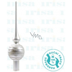 Irisa Spike glass matt silver, combed lines 7 cm