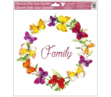 Window foil without glue wreath Family 33 x 30 cm