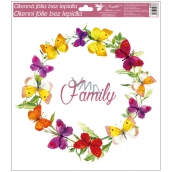 Window foil without glue wreath Family 33 x 30 cm