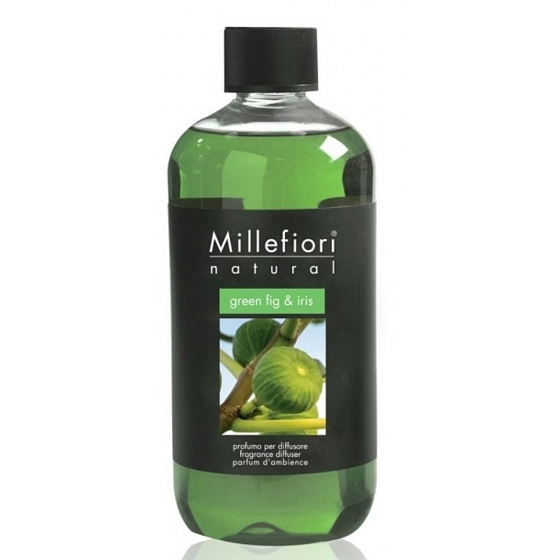 Millefiori Milano Natural Green Fig & Iris - Green Fig and Iris Diffuser refill for incense stalks 250 ml