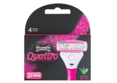 Wilkinson Sword Quattro for Women Aloe & Vitamin E spare head with 4 blades and grid for women 3 pieces
