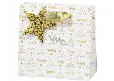 BSB Luxury gift paper bag 14.5 x 15 x 6 cm Christmas with golden trees VDT 446 CD