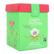 English Tea Shop Bio Green tea with Pomegranate loose 80 g + wooden measuring cup with buckle