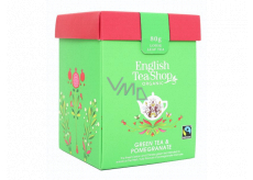 English Tea Shop Bio Green tea with Pomegranate loose 80 g + wooden measuring cup with buckle