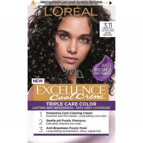 Loreal Paris Excellence Cool Creme hair color 3.11 Ultra ash dark brown