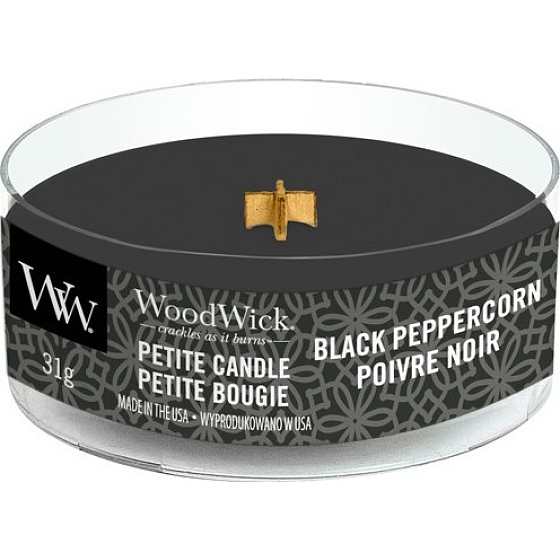 WoodWick Black Peppercorn - Black Peppercorn Scented Candle with Wooden Wick Petite 31 g