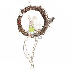 Wicker wreath for hanging bunny 18 cm