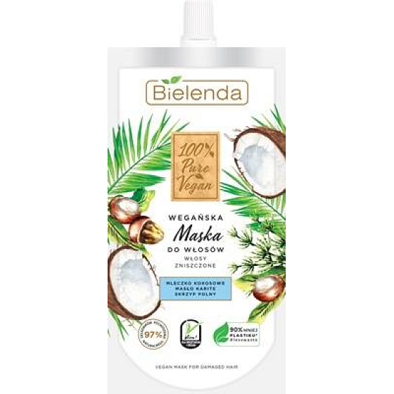 Bielenda 100% Pure Vegan Coconut Milk + Shea Mask for Damaged Hair 125 ml