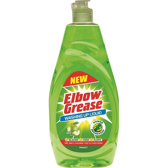 Elbow Grease Washing Up Liquid Apple Fresh dishwashing detergent with the scent of apple 740 ml