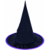 Rappa Halloween Black Witch Hat with purple edging for children 32 cm