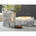 WoodWick Lavender & Cedar - Lavender and cedar scented candle with wooden wick and lid glass boat 453 g