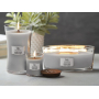 WoodWick Lavender & Cedar - Lavender and cedar scented candle with wooden wick and lid glass boat 453 g