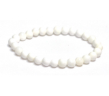 Shell Tridacna shell bracelet elastic natural stone, ball 8 mm / 16 - 17 cm