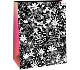 Ditipo Paper gift bag 22 x 10 x 29 cm Kreativ black - white flowers